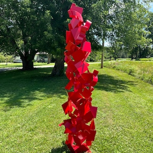 Eminence Abstract Geometric Steel Outdoor Sculpture Custom Colors