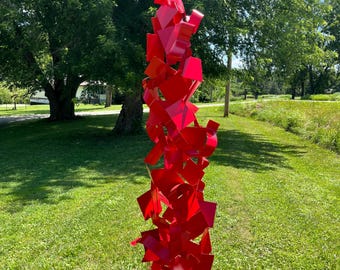 Eminence Abstract Geometric Steel Outdoor Sculpture Custom Colors