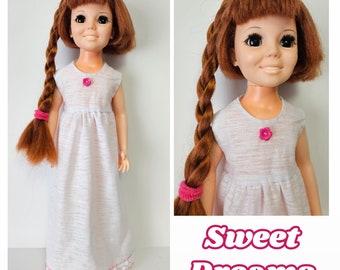 Hm Retro Fashion fits 18in CRISSY Dolls SWEET DREAMS Long White Nightgown - Clothes No Doll