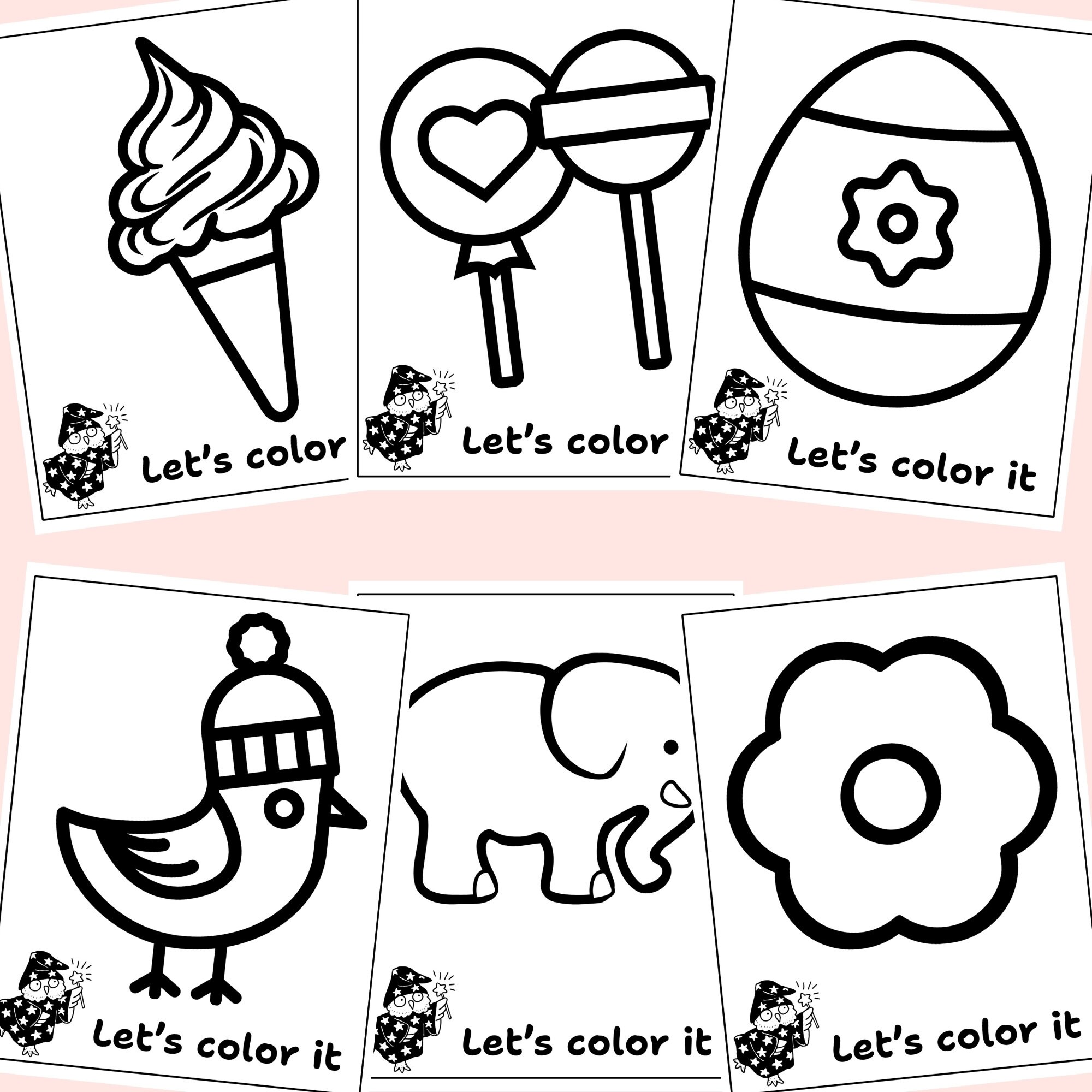 45 Super Easy Coloring Pages for Kids, Printable Bold and Easy Designs ...