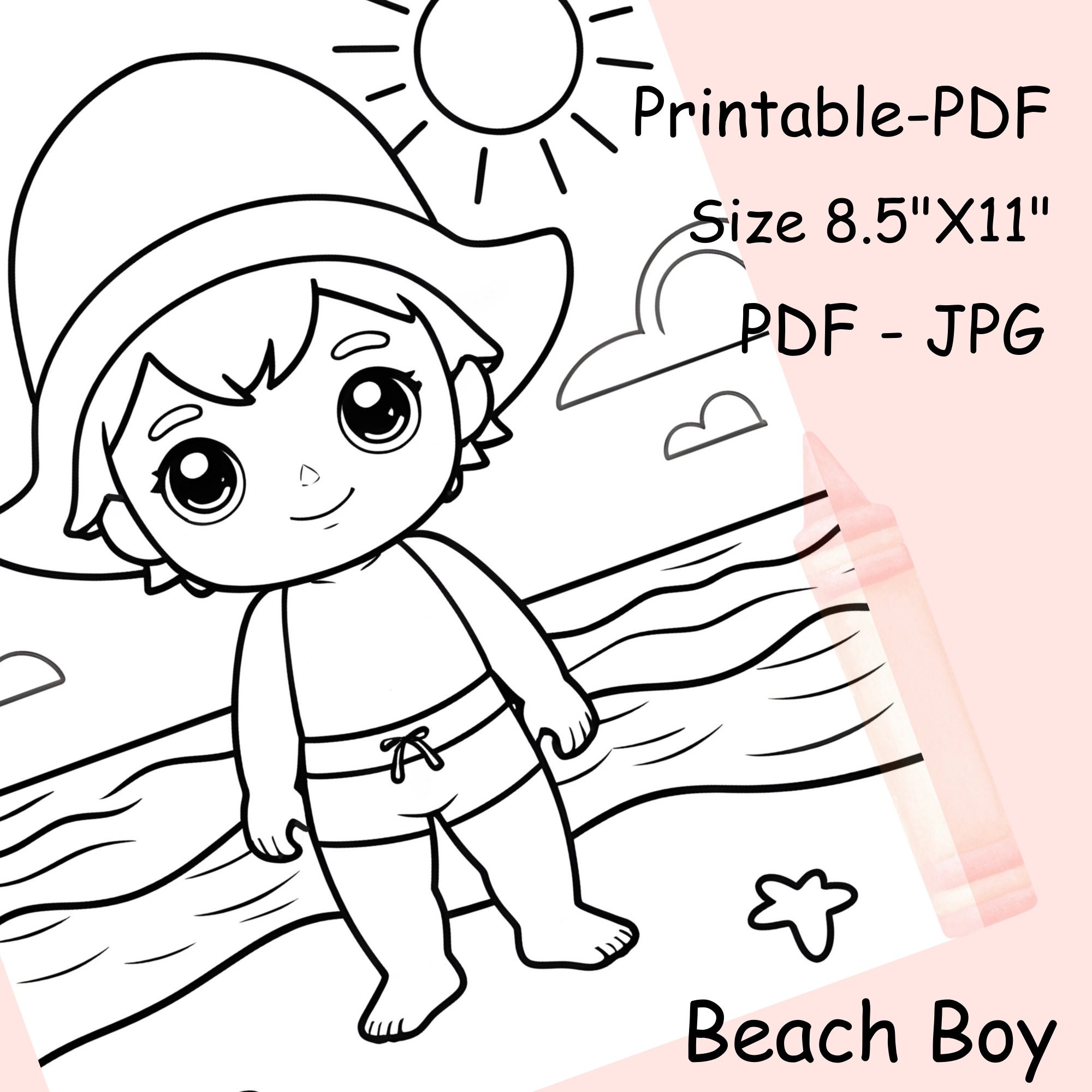 40 Beach Boy Coloring Pages, Printable Coloring Pages, Coloring Pages for Kids, Simple Coloring ...