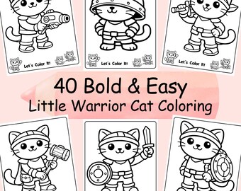 Warrior Cat Coloring Pages for Kids – Cute & Easy Printable Cat Coloring Sheets
