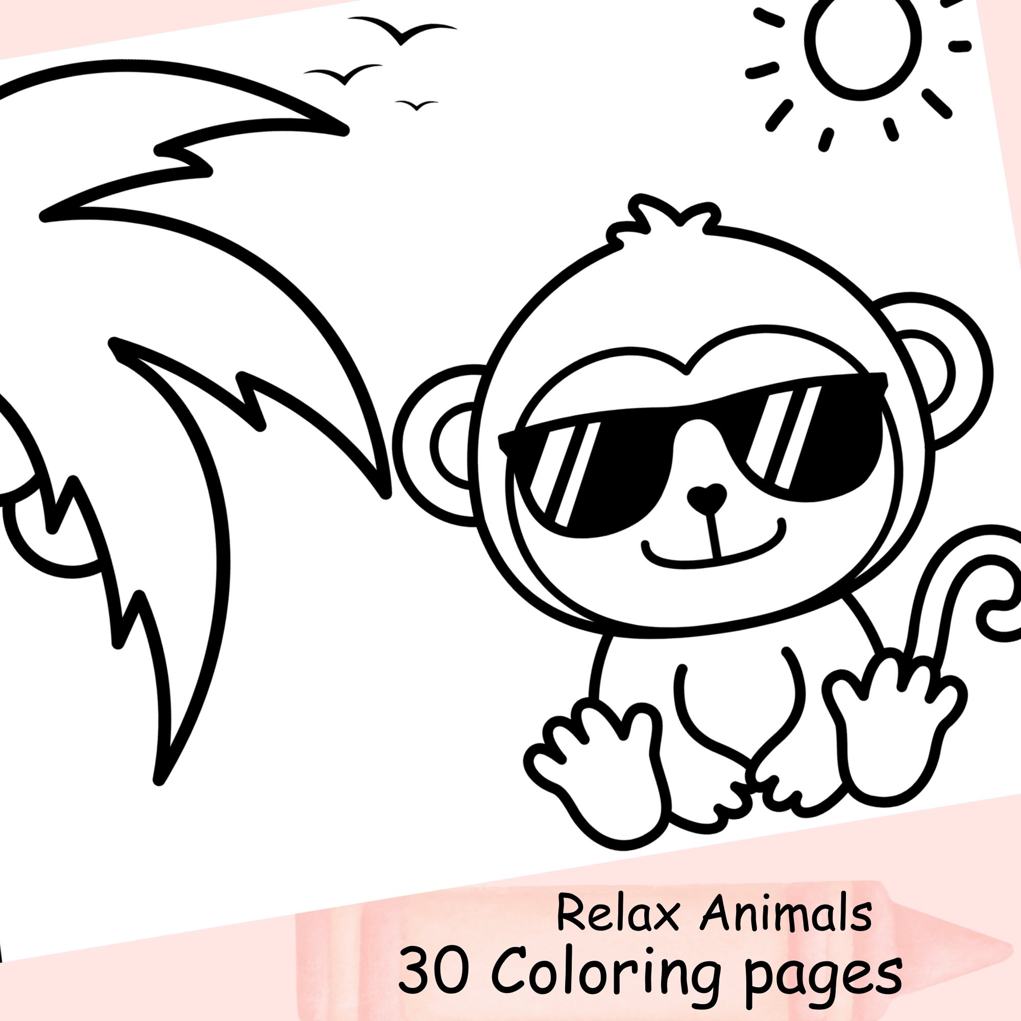 Cute Animals Coloring Pages for Kids and Kindergarten, Bold and Easy ...