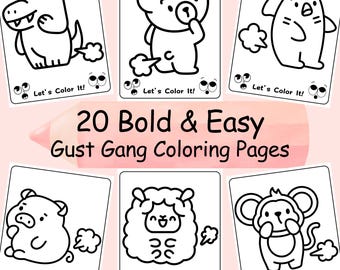 Simple and Bold  Designs, Funny Animals Coloring Kids, For Toddlers and Preschoolers, Activity Book, Home School, Easy Summer Drawings