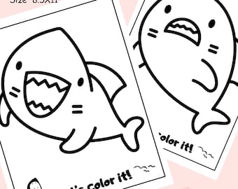 18 Bold and Easy Shark Coloring pages for Toddlers and Preschoolers, Kindergarten Activities, Home school, Printable PDF, Digital Download