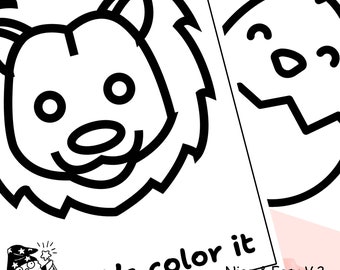 45 Super Easy  coloring pages for Kids, Printable Bold and Easy Designs, Preschoolers, Simple Coloring Pages for Toddlers, Home School