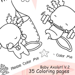 Cute Axolotl Coloring Page, Printable Coloring Sheets for Kindergarten, Kawaii  and Easy Designs, Preschoolers, Axolotl Birthday party