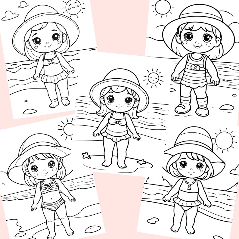 40 Beach Girl Coloring Pages, Printable Coloring Pages, Coloring Pages
