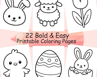 Easter Coloring Pages for Kids and Toddlers , Happy Bunny Activity Book Printable (PDF)