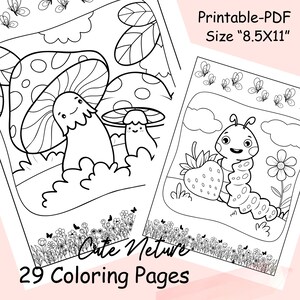 Animals Coloring Pages for Kids ,Kawaii Animals Coloring Pages Printable, Learning At Home, Activities Coloring Sheet PDF, Digital Download