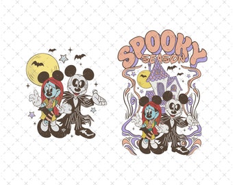 Mouse and Friends Halloween Family Png, Halloween Family Vacation Png, Mouse Halloween Party Png, Two Sided Halloween Shirt, Trick Or Treat