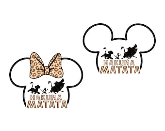 Hakuna Matata Svg Bundle, Hakuna Matata Svg, Family Trip Svg, Hakuna Matata, Lion King Simba Svg, Hakuna Matata Png, Mouse Family Svg
