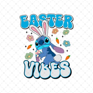 Ostern Vibes Png, Stich Ostern Png, Frohe Ostern Png, Ostern Png für Sublimation, Stich Ostern Shirt Png, Digitale Datei, Nur Png