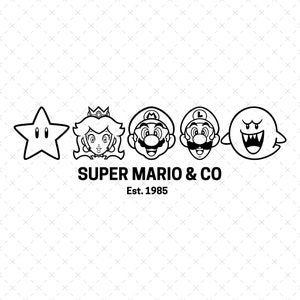 Super Mario SVG for Cricut and Sublimation, Mario Family Svg Files, Super Mario Bros Cut Files, Super Mario Retro Png Svg, Mario PNG