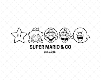Super Mario SVG for Cricut and Sublimation, Mario Family Svg Files, Super Mario Bros Cut Files, Super Mario Retro Png Svg, Mario PNG