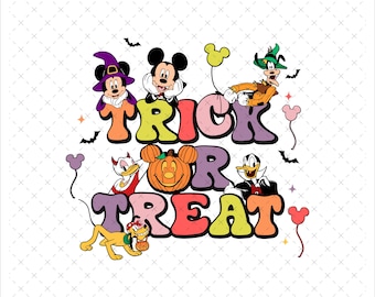 Mouse And Friends Halloween Png, Halloween Clipart Png, Trick Or Treat Png, Spooky Vibes Png, Halloween Sublimation, Pumpkin Png