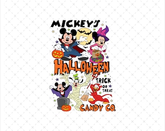 Mouse And Friends Halloween Svg Png, Halloween Clipart Svg Png, Trick Or Treat Png, Spooky Vibes Png Svg, Halloween Sublimation, Pumpkin Png