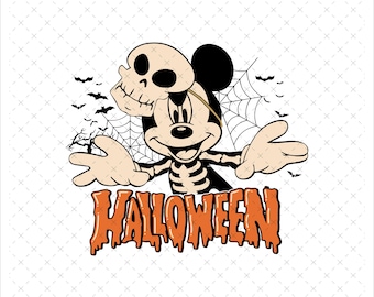 Skeleton Mouse Halloween Png, Maus Halloween svg, Halloween Png, Maus Png, Maus Halloween-Hemd Png, Süßes oder Saures svg, Mickey Halloween