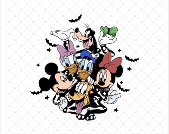 Mouse And Friends Halloween Png, Halloween Clipart Png, Trick Or Treat Png, Spooky Vibes Png, Halloween Sublimation, Pumpkin Png