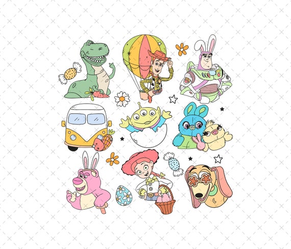 Retro Toy Story Easter Png, Retro Easter Png, Toy Story Png, Happy Easter Png, Digital File, Only Png