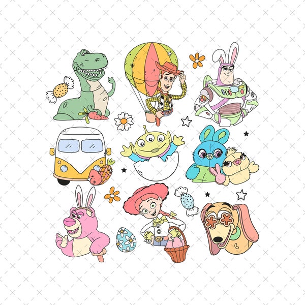 Retro Toy Story Easter Png, Retro Easter Png, Toy Story Png, Happy Easter Png, Digital File, Only Png