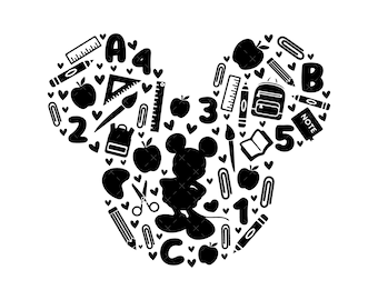 Learning Tools Svg, Mouse Head Doodle Svg, Teacher Life Svg, Teacher Gifts Svg, Teacher Svg, Teacher Shirt Svg, Back To School Svg