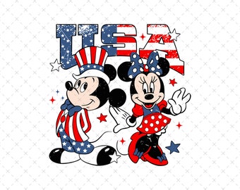 Retro Happy 4th Of July Png,  Retro Mouse and Friends Png, July 4th Png, Independence Day Png, 4th Of July Sublimation, American Flag Png