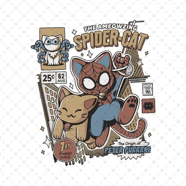 Retro The Ameowzing Png, Retro Spider Cat Png, Spider Cat Png, Spider Verse Png, Comics Png, Only Png, Spider Cat Shirt Png, Digital File