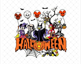 Mouse And Friends Halloween Png, Halloween Clipart Png, Trick Or Treat Png, Spooky Vibes Png, Halloween Sublimation, Pumpkin Png