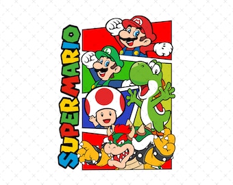 Personagens Mario Png, Super Mario Png SVG, Mario Family Png, Super Mario Bros Png, Super Mario Retro Png Svg, Mario PNG, Arquivo Digital