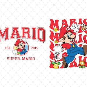 Two-Sided Super Mario Shirt Png Svg, Super Mario Png, Family Vacation Png, Super Mario Dad Shirt Png, Mario Birthday Png, Mario Shirt Png