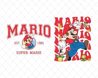 Maglietta di Super Mario png in formato Svg, png di Super Mario, png in vacanza in famiglia, png, maglietta di Super Mario e papà, png di compleanno di Mario, png maglietta di Mario