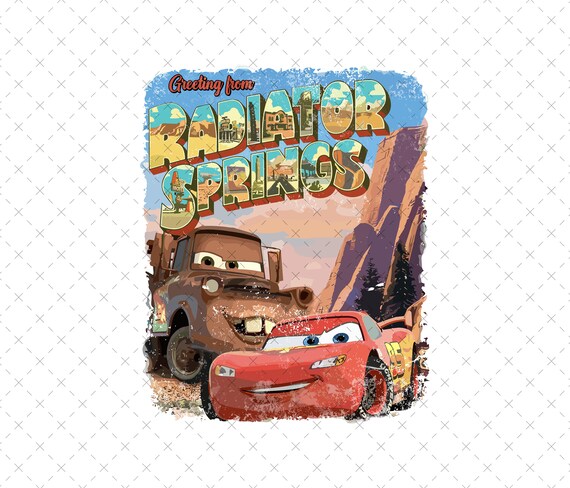 Greeting From Radiator Springs Retro Cars Png, Retro Cars Png