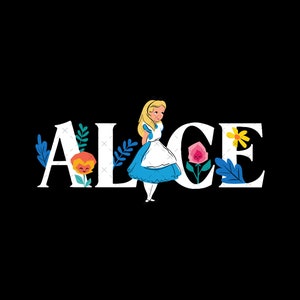 Curiouser Floral Alice Png, Retro Alice in Wonderland Png, Retro Alice in Wonderland File, Alice Shirt Png, Alice Png, Alice Clipart