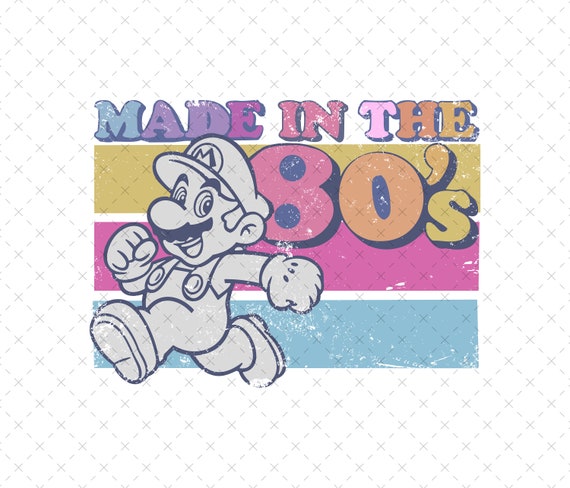 Retro Super Mario 80s Png, Super Mario Png, Mario Png, Mario Shirt Png, Mario Sublimation Png, Digital File, Only Png