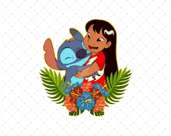 Lilo e Stitch Png Svg, Stitch Png Svg, Retro Stitch Png Svg, Stitch Camisa Png, Stitch Floral Png, Personagem Engraçado Png, Verão Png