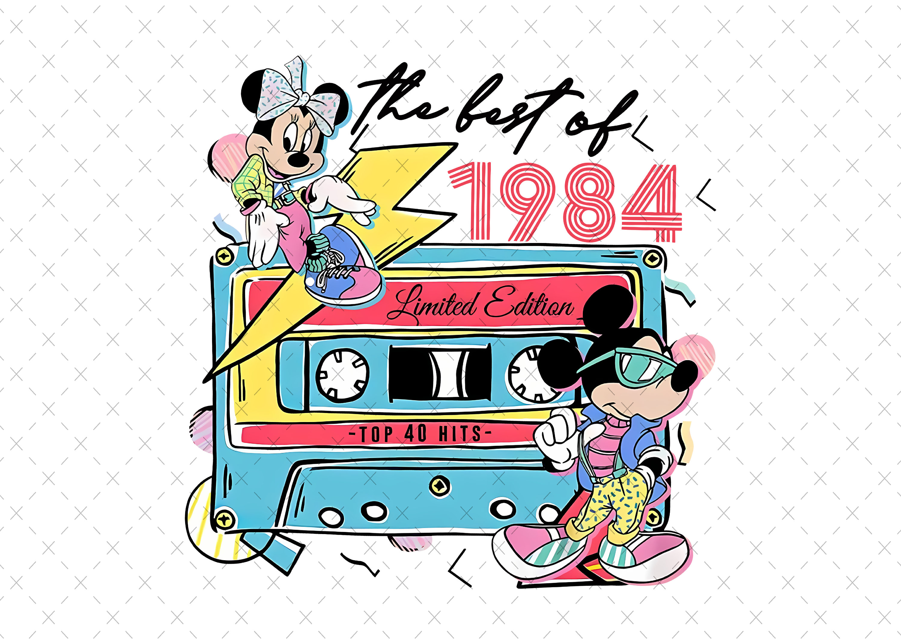 【Mickey】ANDMARY Robin girls set up Retro Mickey & Company the Best of 1984 Png, Family Vacation Svg