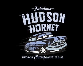 Hudson Hornet retro (Svg), Hudson Hornet (Svg), camiseta de Cars (Svg), vacaciones familiares (Svg), Cars (Svg), archivo digital