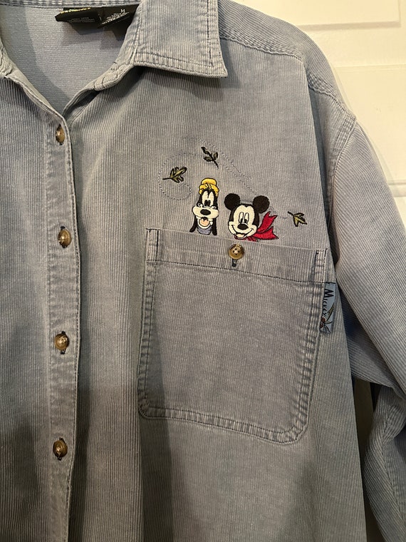 Blue Embroidered Mickey Mouse Unlimited Corduroy … - image 4