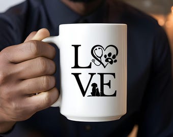 Vet Pet Love Mug, Veterinarian Valentines Day Gift, Animal Tech Nurse Coffee Cup, Veterinary School Grad Graduation Appreciation Gift Mugs