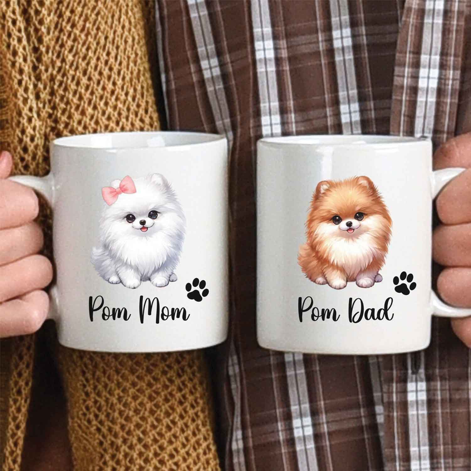 Pomeranian Couple Matching Mug, Pom Mom Mug, Pom Dad Mug, Giftable Mug,  Couple Mug Gift, Dog Parents Mug, Coffee Lover Mug, Pom Owner Gifts