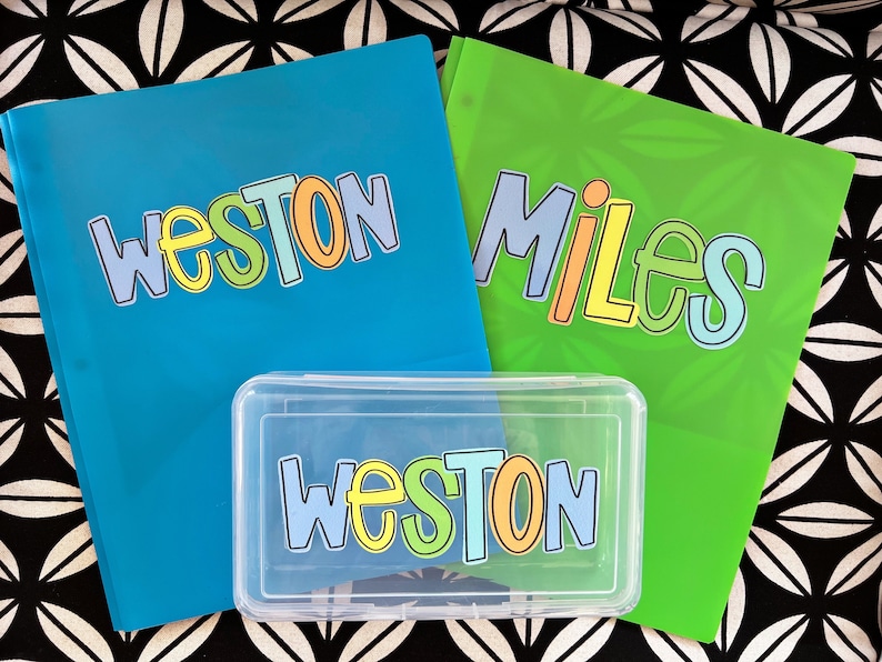 Personalized Pencil Boxes - Pencil Pouch - Pocket Folder with Prongs - Zipper Pouch- Back to school - UVDTF Kindergarten first second third image 4