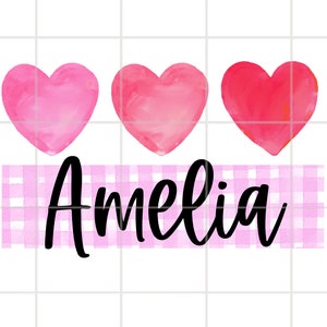 Personalized Name Valentines PNG, hearts png file, cute heart png, valentine png, custom valentine png, kid valentine PNG, boy valentine png