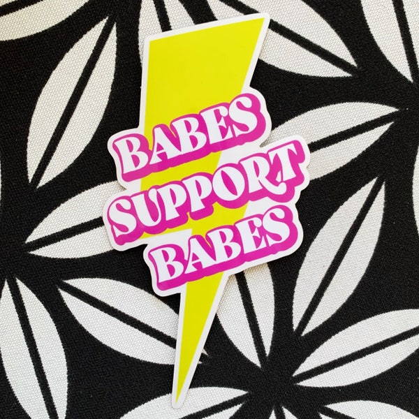 Babes Support Babes Lightning Bolt ClearVinyl Sticker sized for Shakers or Cold Cup -- Energize Decal -Lightning  Sticker - Cup NOT included