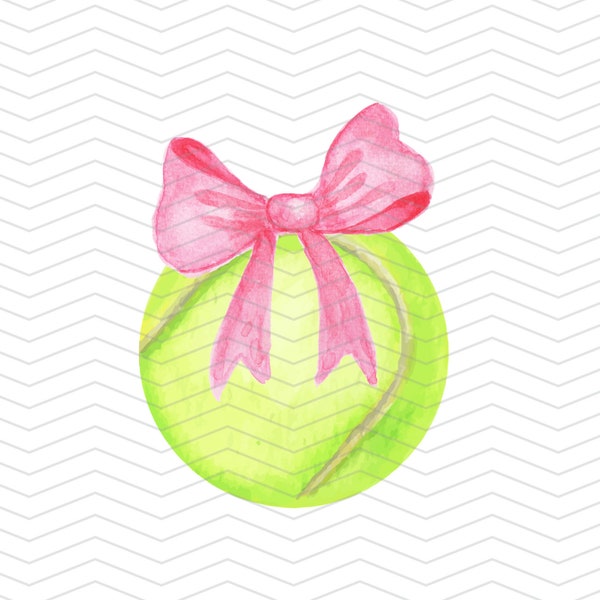 Coquette Pink Bow Tennis Ball PNG SVG File, Cute Girl Era, Grand Millenial, Soft Girl Aesthetic, Pink Aesthetic, Tennis Mom