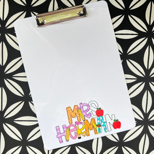 Personalized Clipboard - Custom Clip Board-  Teacher Clipboard - Teacher Gift-  Back to school - UVDTF Kindergarten first second third prek