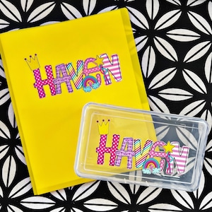 Personalized Pencil Boxes - Pencil Pouch - Pocket Folder with Prongs - Zipper Pouch- Back to school - UVDTF Kindergarten first second third image 5