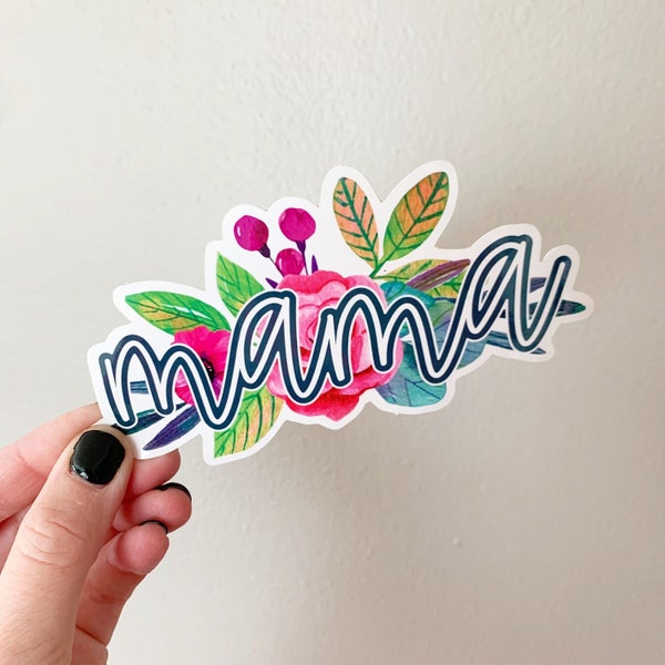 Floral MAMA Vinyl Sticker sized for Shakers or Cold Cup -- Mother's Day Gift- Mama Sticker - Cup NOT included