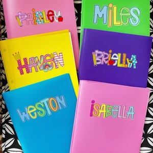 Personalized Pencil Boxes - Pencil Pouch - Pocket Folder with Prongs - Zipper Pouch- Back to school - UVDTF Kindergarten first second third image 8