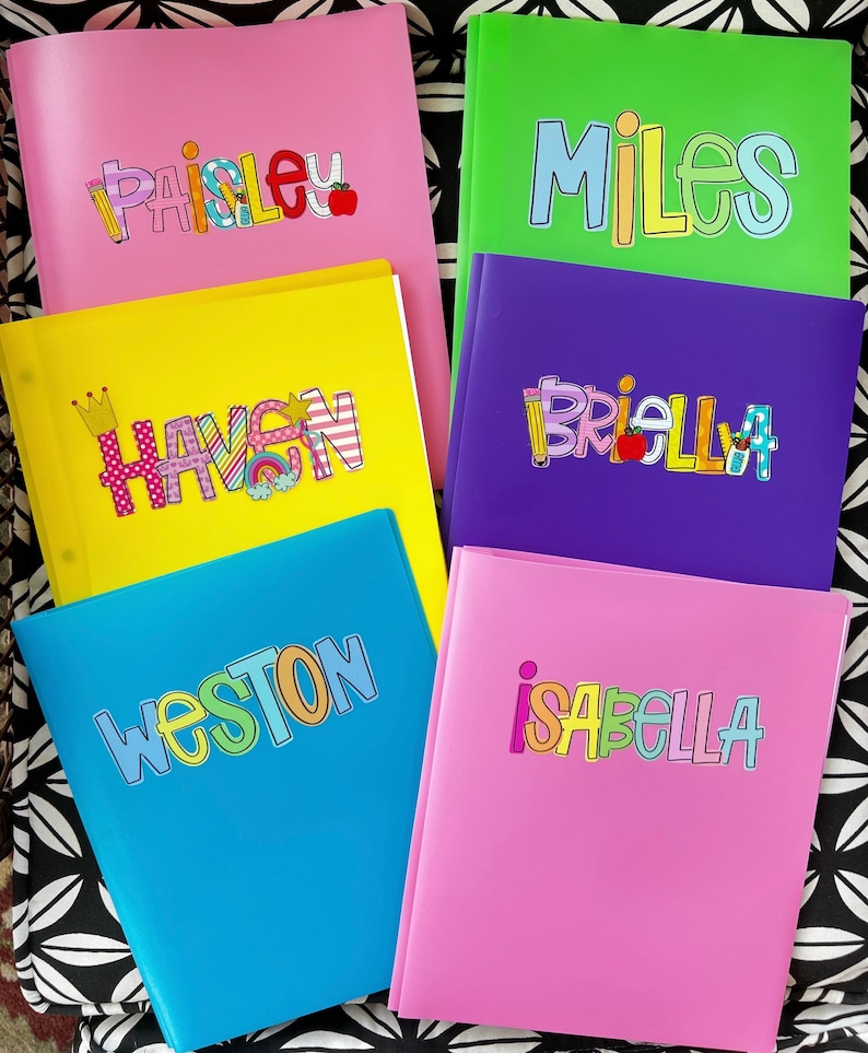 Personalized Pencil Boxes - Pencil Pouch - Pocket Folder with Prongs - Zipper Pouch- Back to school - UVDTF Kindergarten first second third image 8